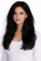 #1 Schwarz, 50cm, 50g, Bondings, Double drawn