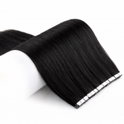 #1 Schwarz, 70cm, 70g , Tape Extensions, Single drawn