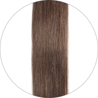 Long Lasting, #6 Mittelbraun, 40cm, 50g, Seamless Tape Extensions, Single drawn