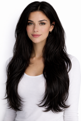 #1 Schwarz, 60cm, 50g , Tape Extensions, Double drawn